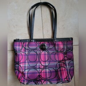 Coach Tartan Plaid Tote/Shoulder Bag